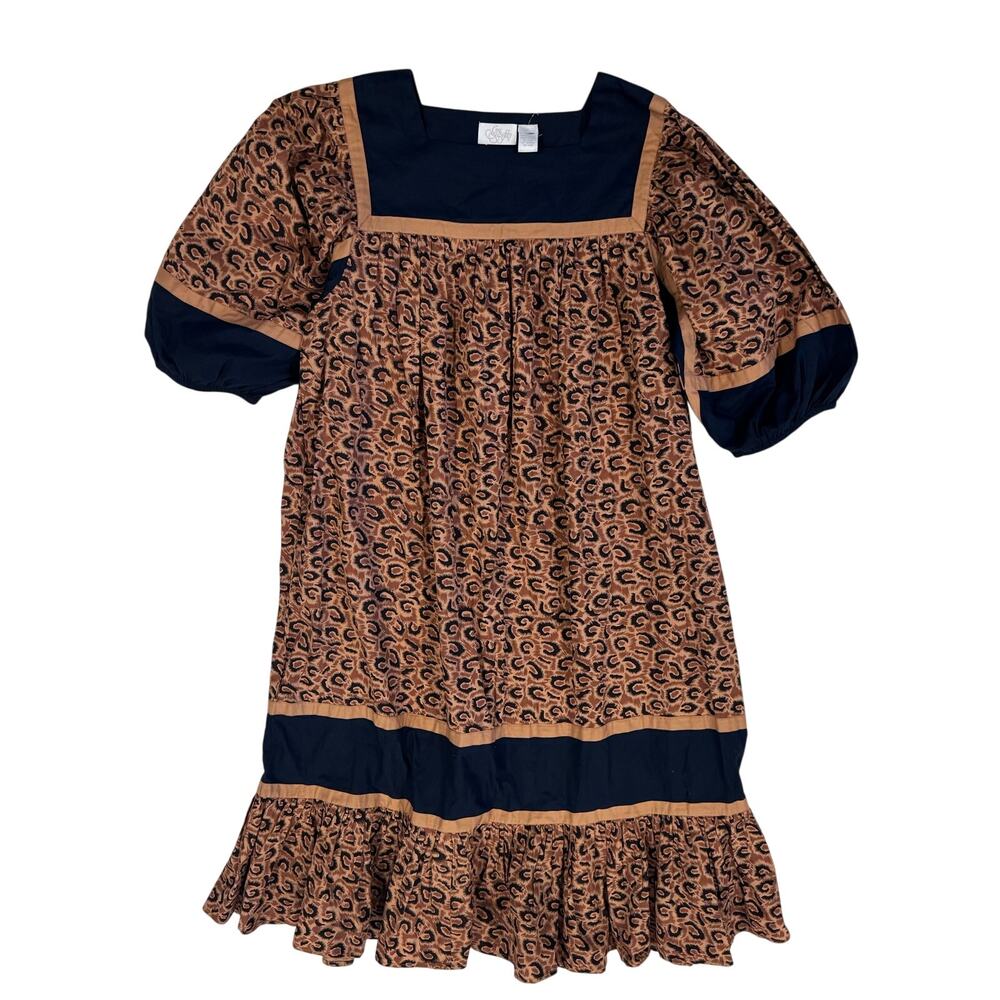 Dillards Go Softly Cotton Cheetah Patio Dress Kaftan Midi Large
